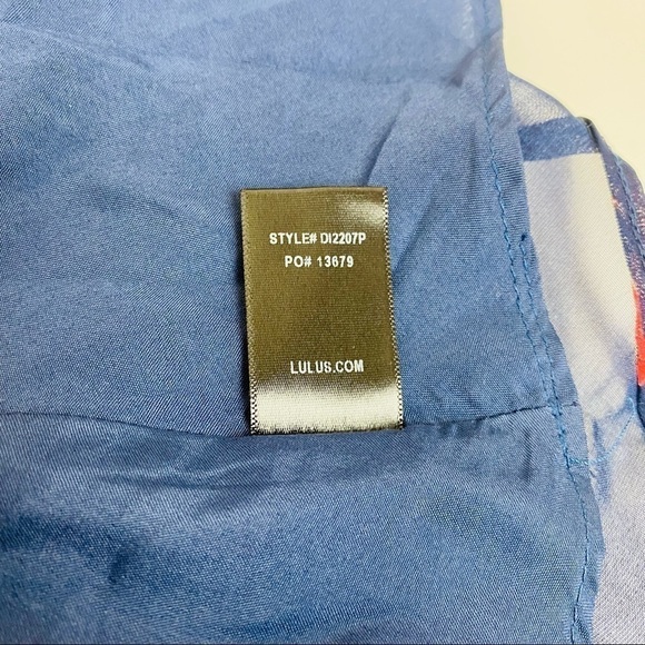 Lulu’s Aubree Navy Blue Floral Lace Up Maxi Dress Size S - Picture 14 of 14